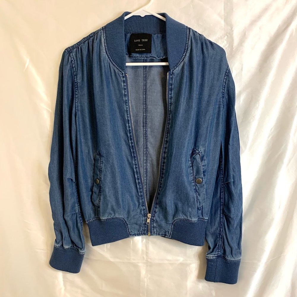 Demin Bomber Jacket in Small